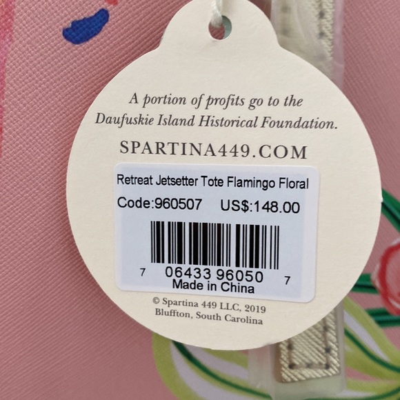 New Spartina Retreat Jetsetter tote flamingo floral - Picture 6 of 6